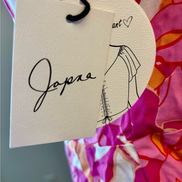 Japna Pink and Red Ruched Cap Sleeve Blouse - Picture 5 of 6